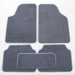 醉米脚垫汽车主驾驶地毯式通用单片针绒车垫全套绒面防滑易清洁防尘 全套五座(灰色)